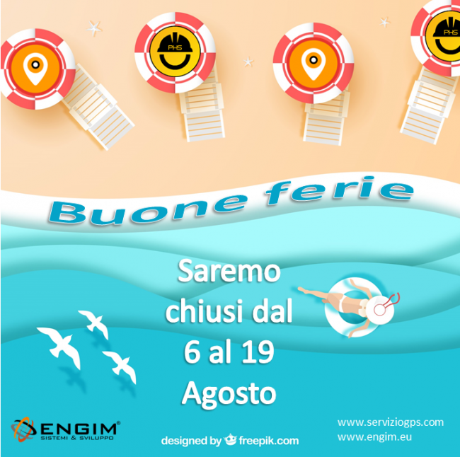 ServizioGPS - Buone ferie da ENGIM dal 6 al 19 Agosto