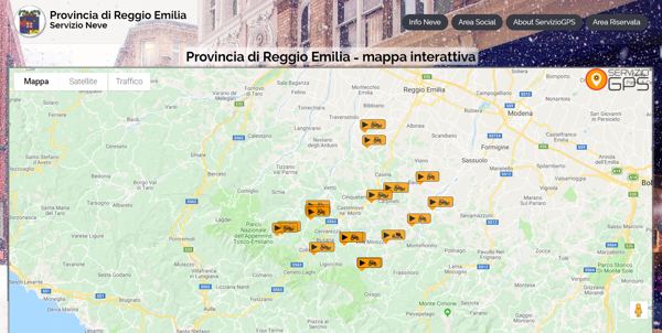 ServizioGPS - Mappa della provincia di Reggio Emilia